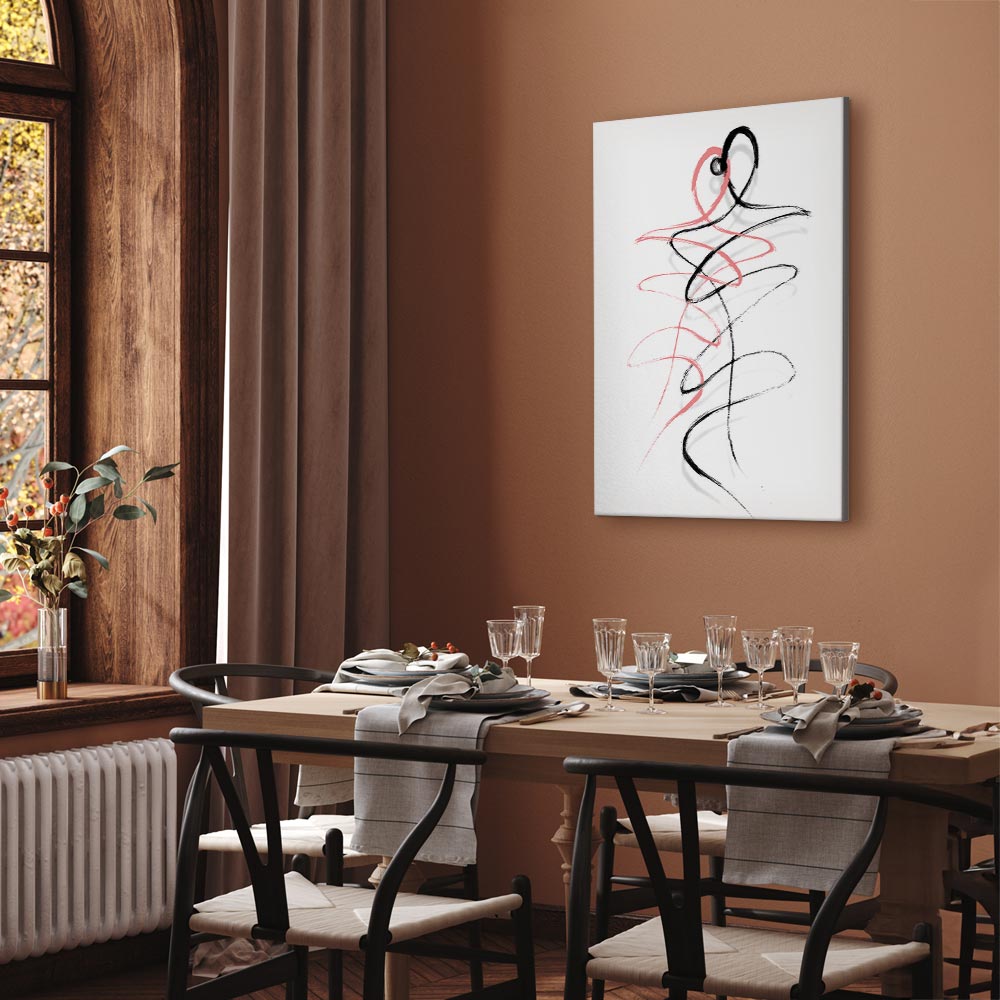 Abstract Couple Silhouette Modern Canvas Print