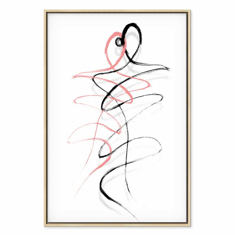 Abstract Couple Silhouette Modern Canvas Print