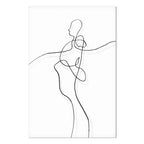 Silhouette Figures Black Vertical Canvas Print