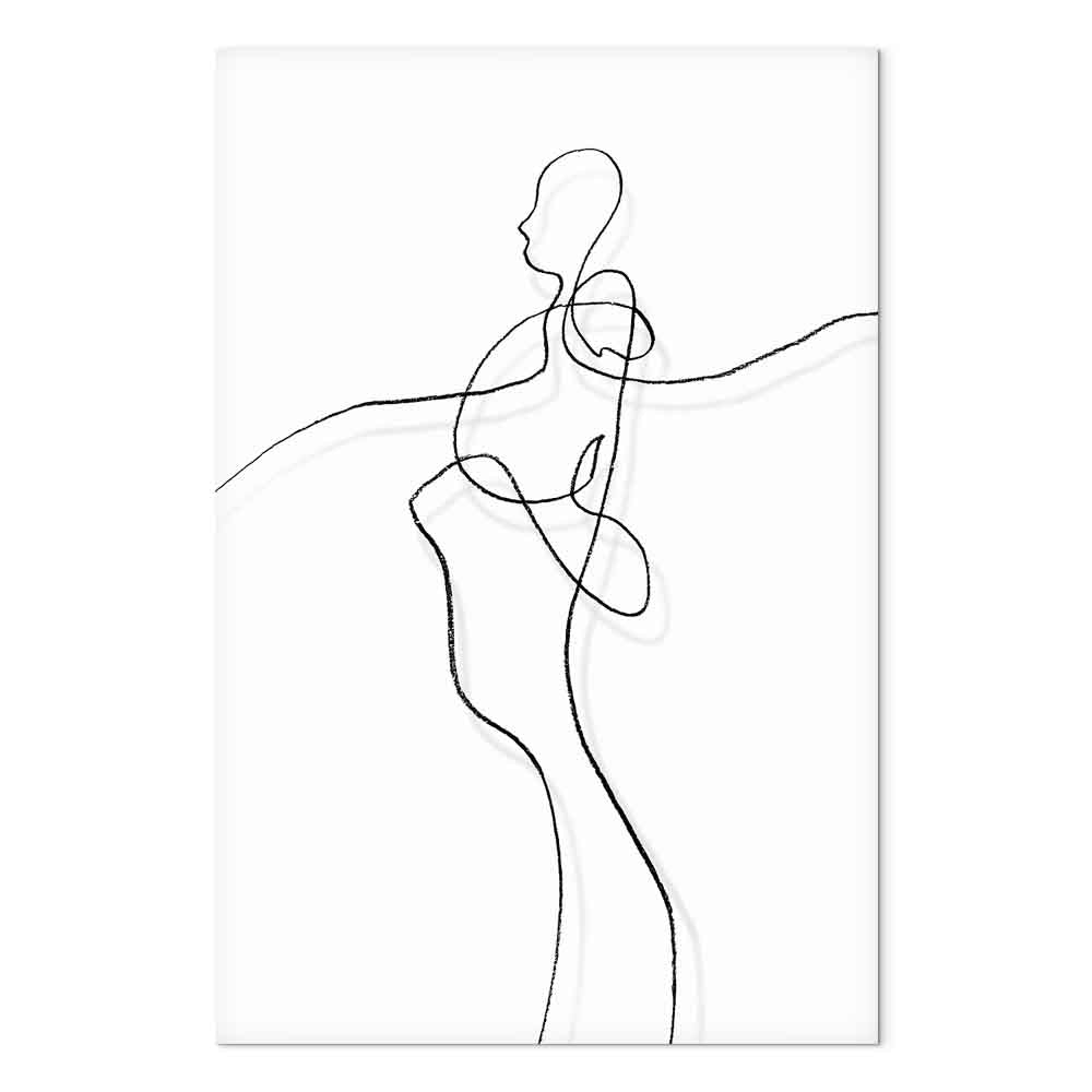Silhouette Figures Black Vertical Canvas Print