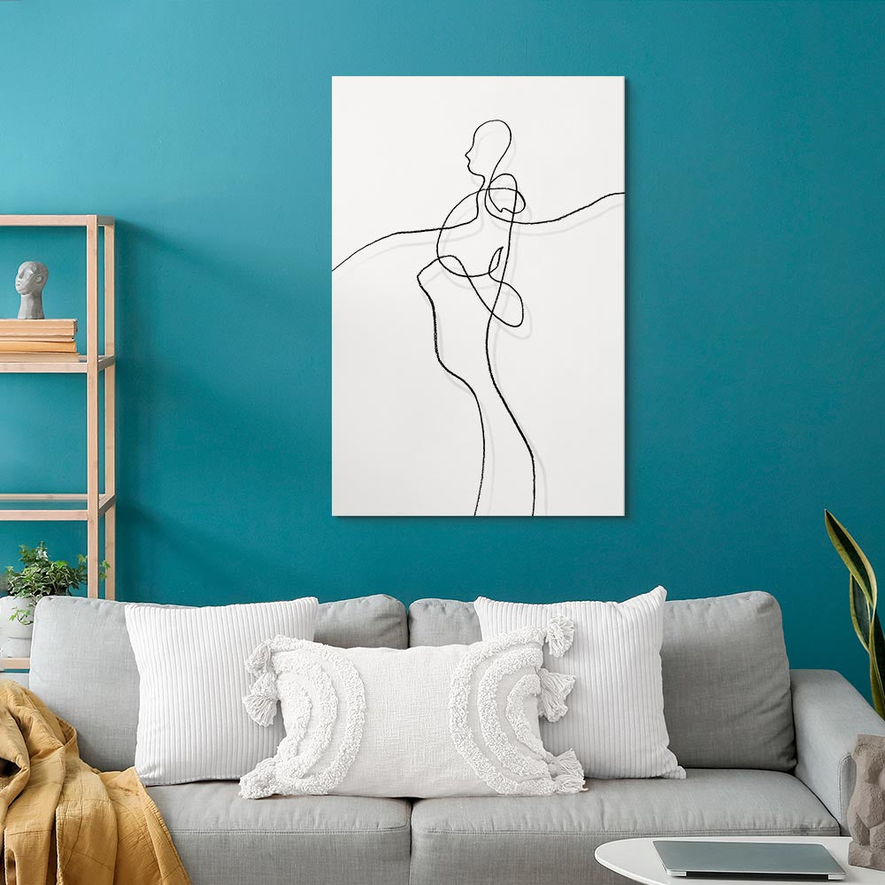 Silhouette Figures Black Vertical Canvas Print