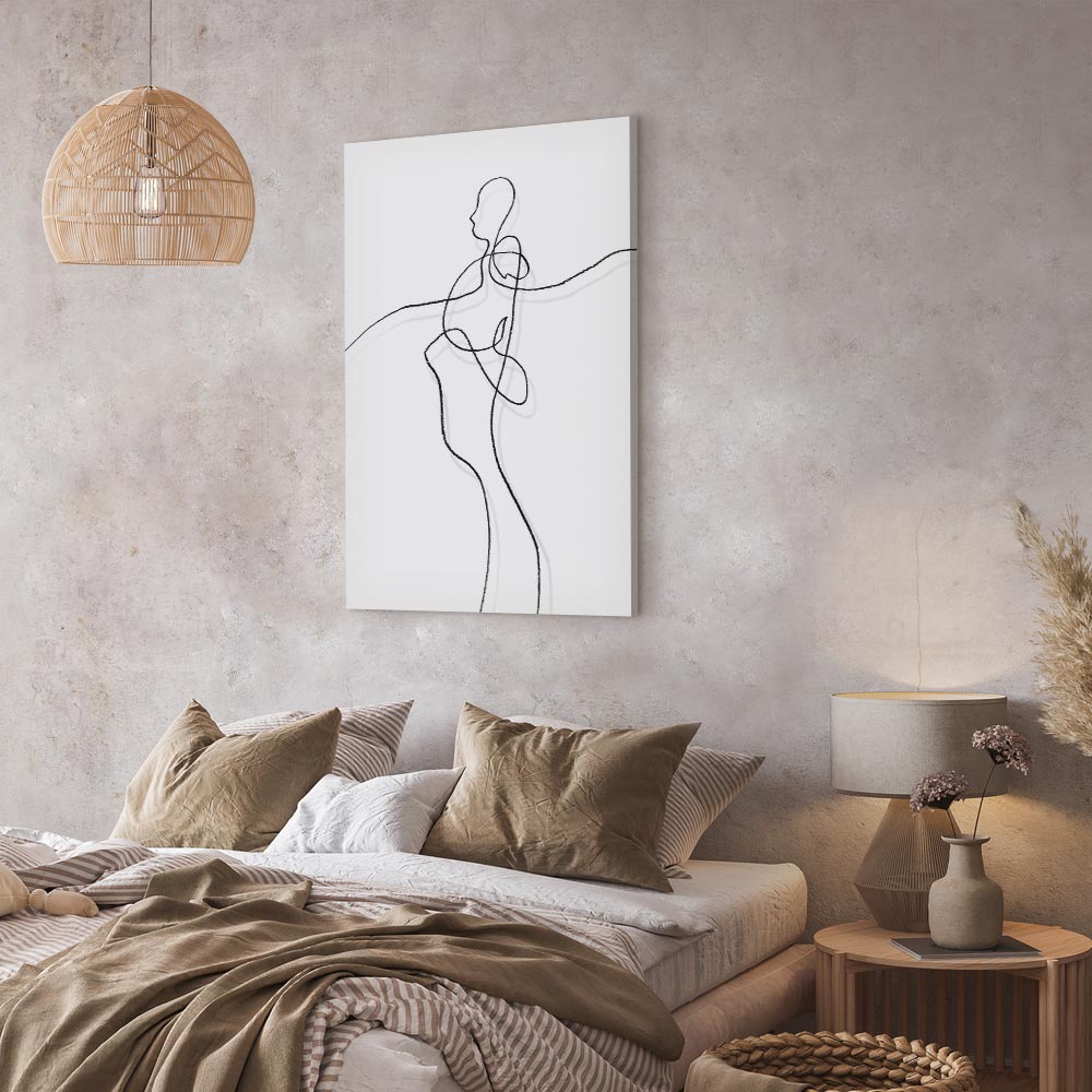 Silhouette Figures Black Vertical Canvas Print