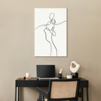 Silhouette Figures Black Vertical Canvas Print