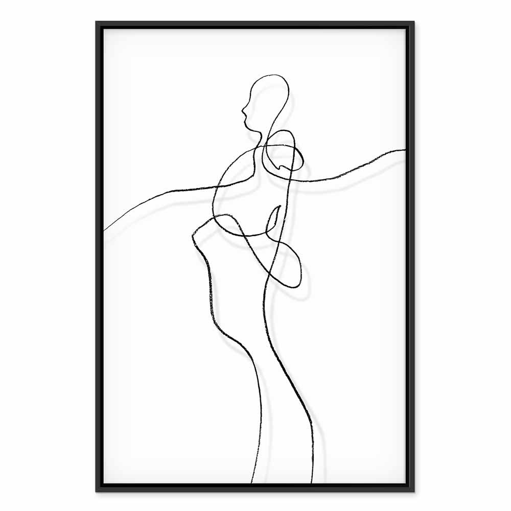 Silhouette Figures Black Vertical Canvas Print