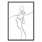 Silhouette Figures Black Vertical Canvas Print