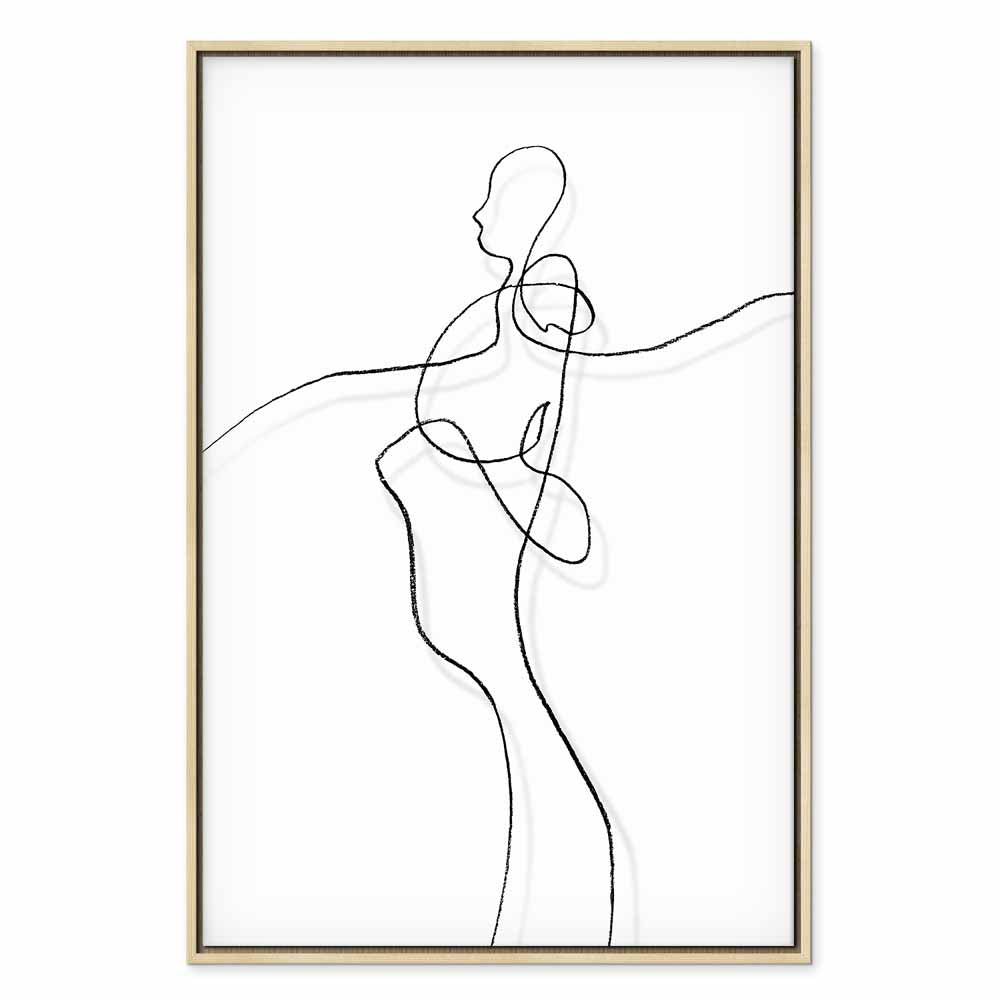 Silhouette Figures Black Vertical Canvas Print