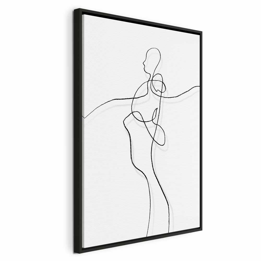 Silhouette Figures Black Vertical Canvas Print