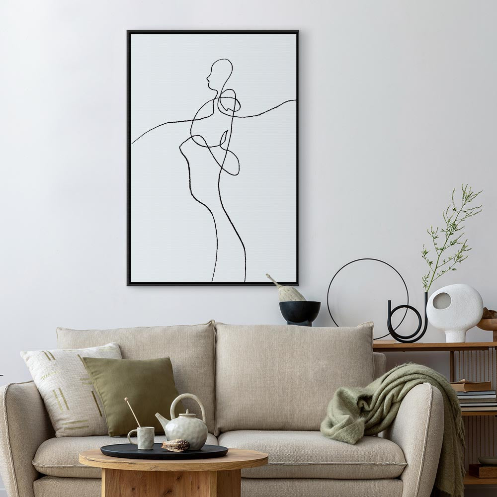 Silhouette Figures Black Vertical Canvas Print
