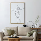 Silhouette Figures Black Vertical Canvas Print