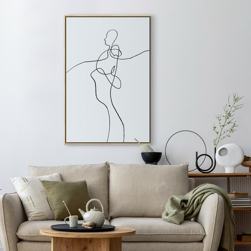Silhouette Figures Black Vertical Canvas Print