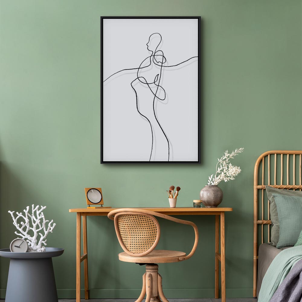 Silhouette Figures Black Vertical Canvas Print