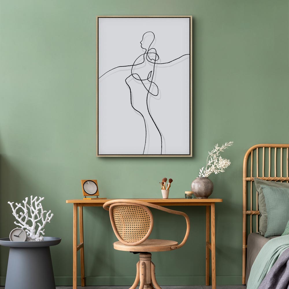 Silhouette Figures Black Vertical Canvas Print