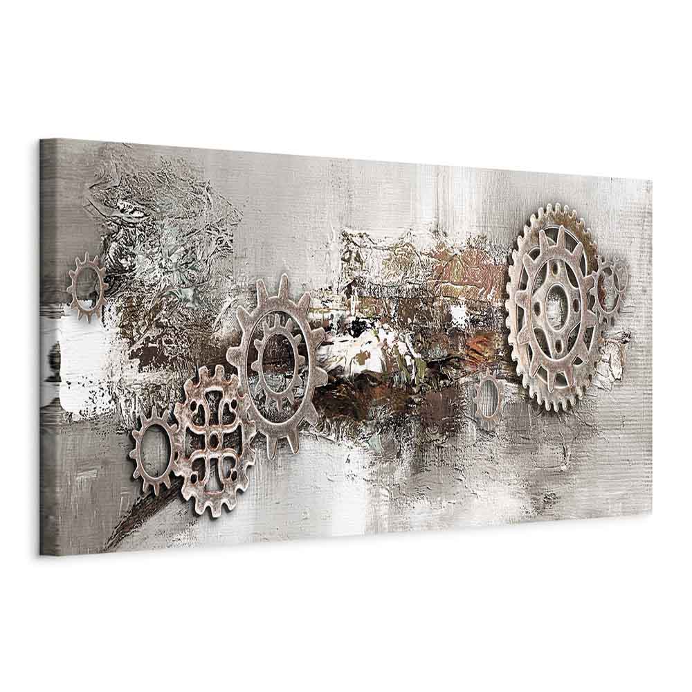 Industrial Steel Cranks Abstract Canvas Print