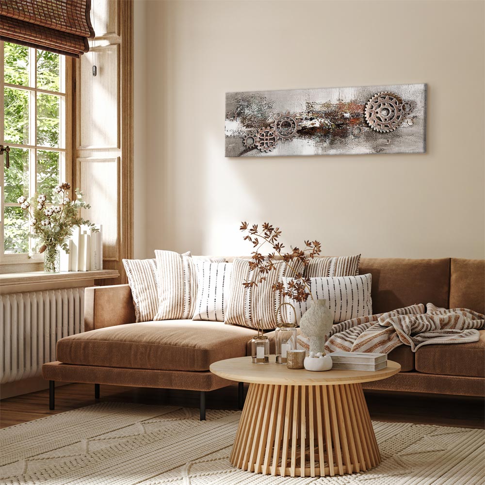 Industrial Steel Cranks Abstract Canvas Print