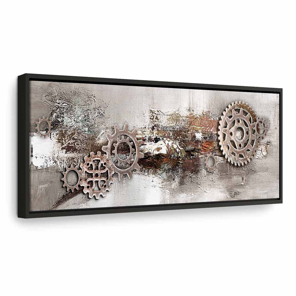 Industrial Steel Cranks Abstract Canvas Print