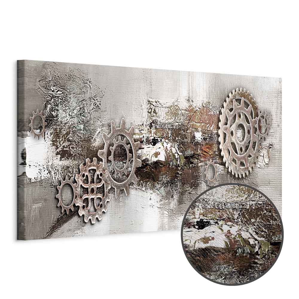 Industrial Steel Cranks Abstract Canvas Print