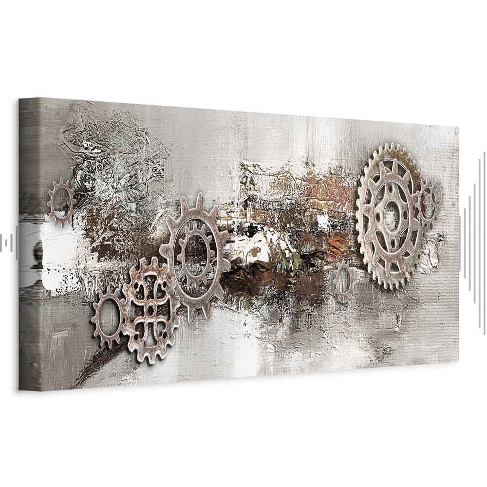 Industrial Steel Cranks Abstract Canvas Print