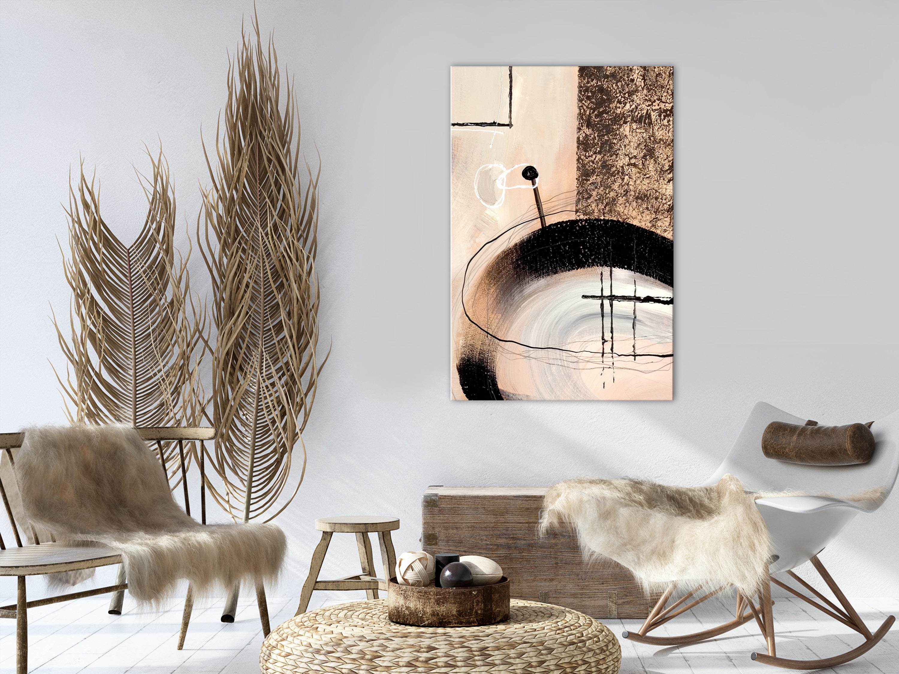 Abstract Hand-Painted Canvas Print for Modern Spaces