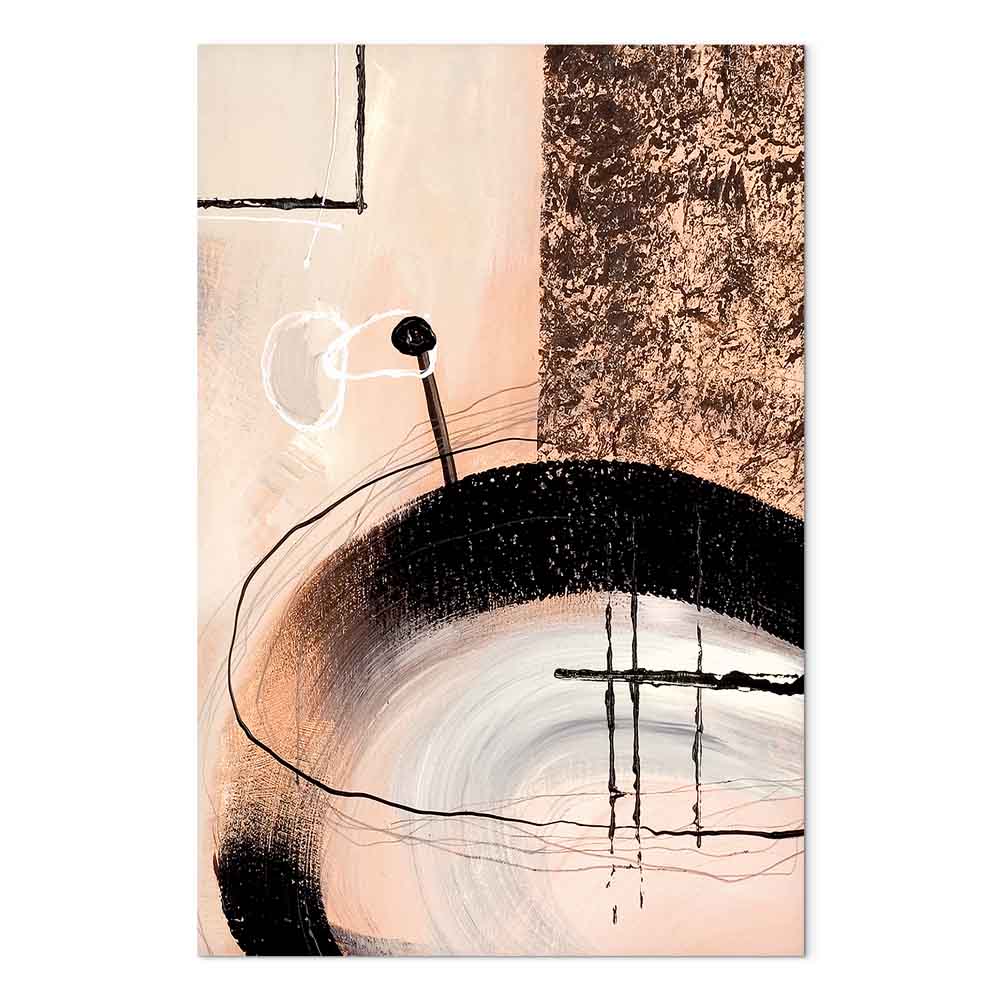 Hand-Painted Abstract Shapes Modern Canvas Print