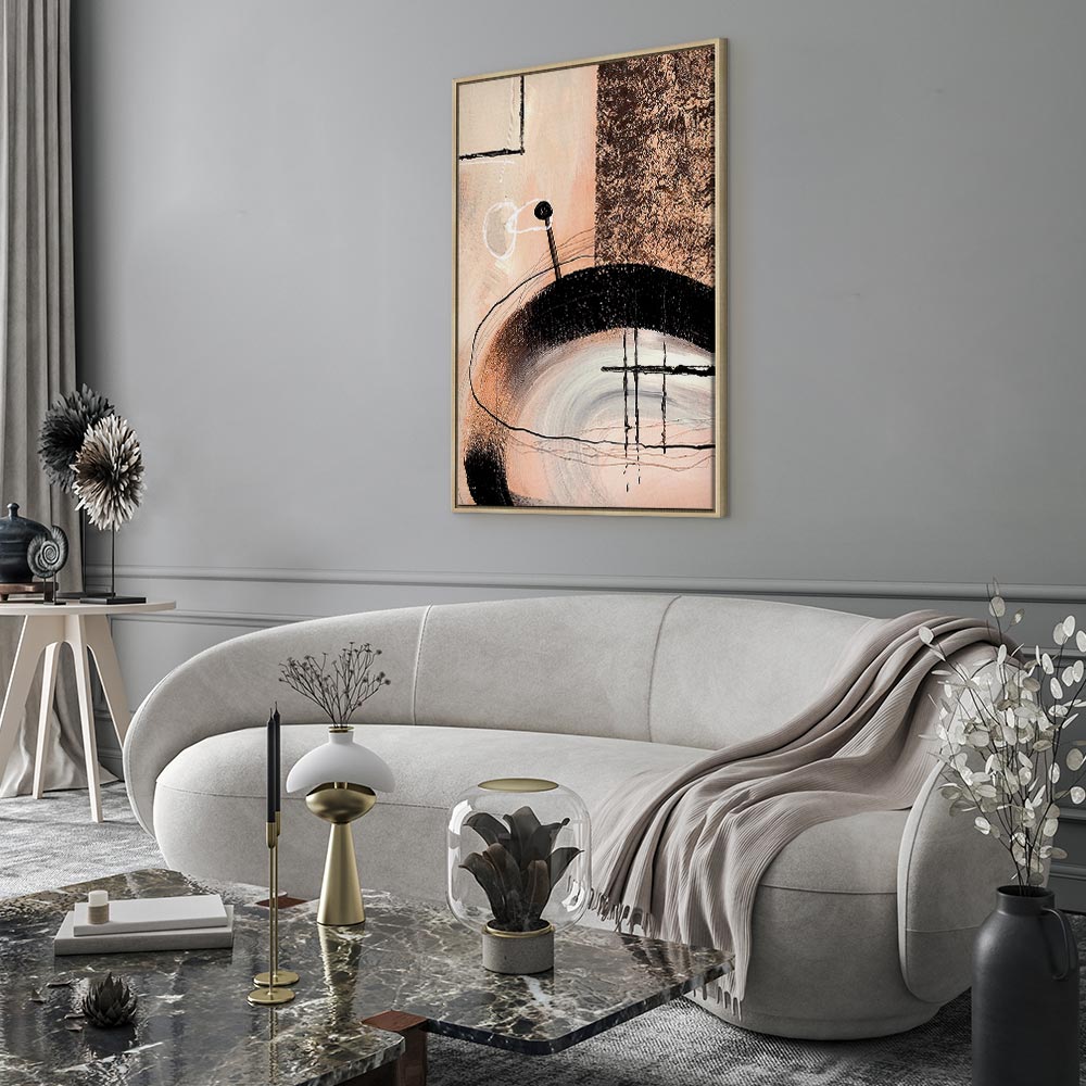 Hand-Painted Abstract Shapes Modern Canvas Print