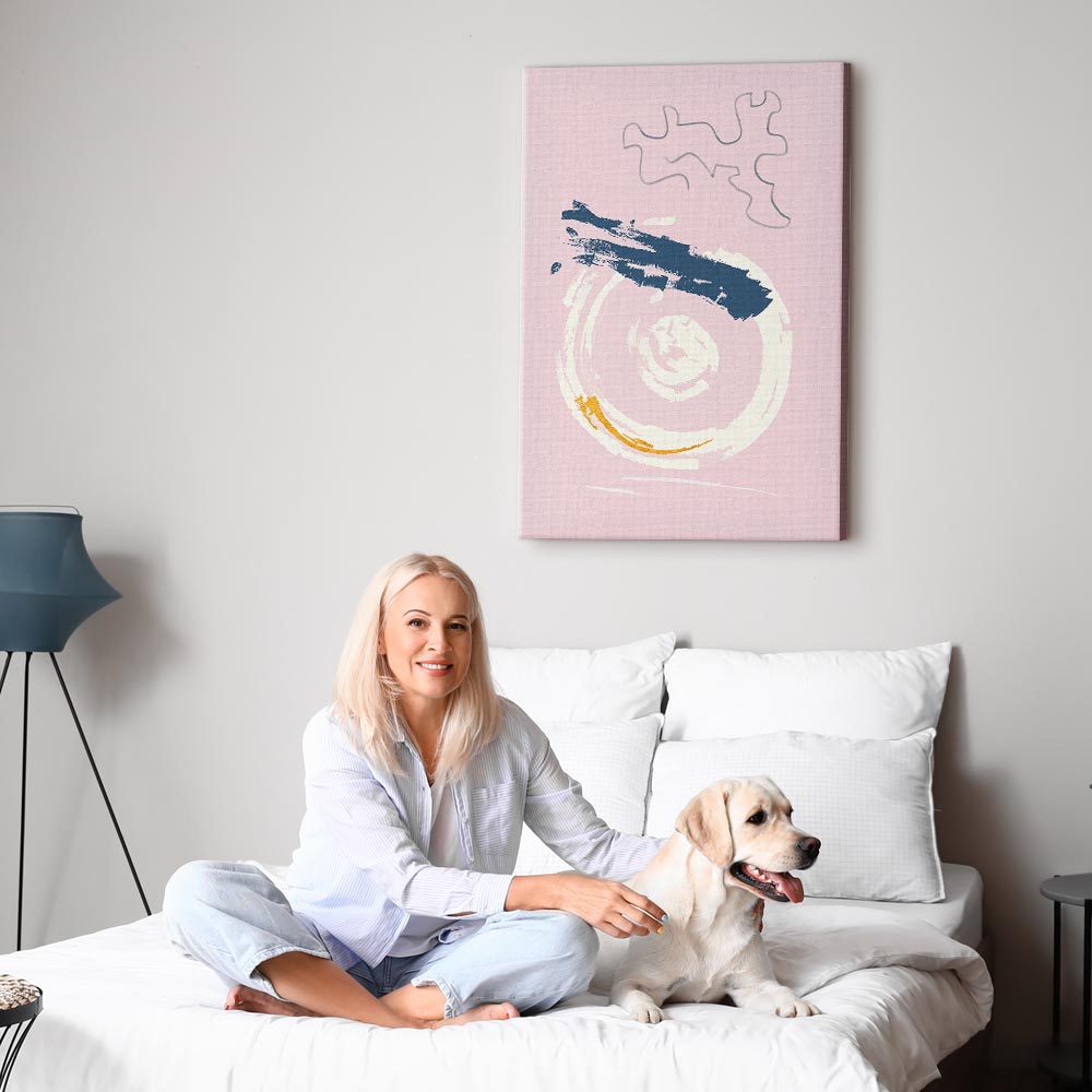 Pink Abstract Accent Vertical Canvas Print