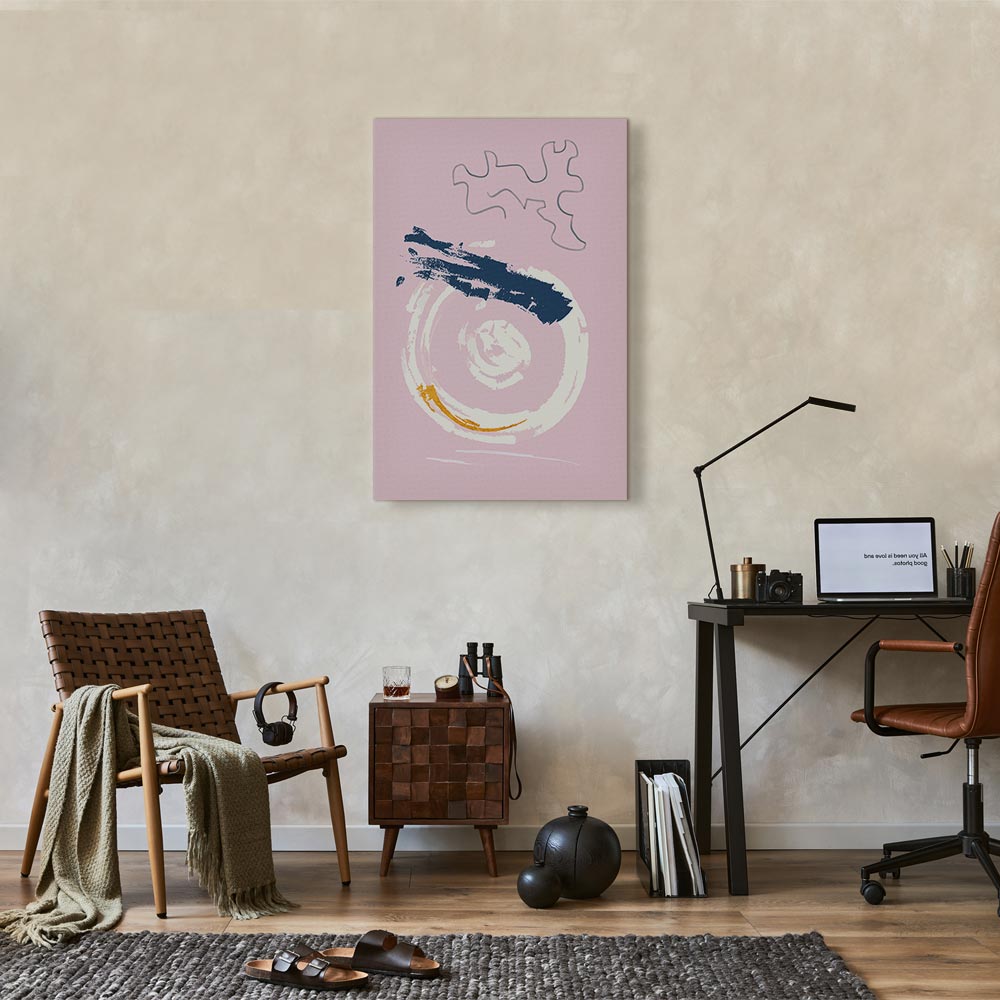 Pink Abstract Accent Vertical Canvas Print