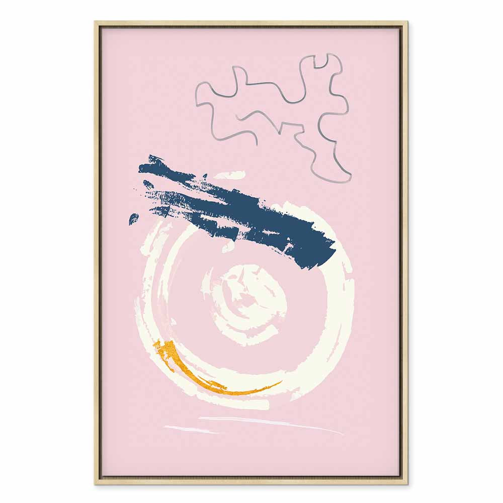 Pink Abstract Accent Vertical Canvas Print