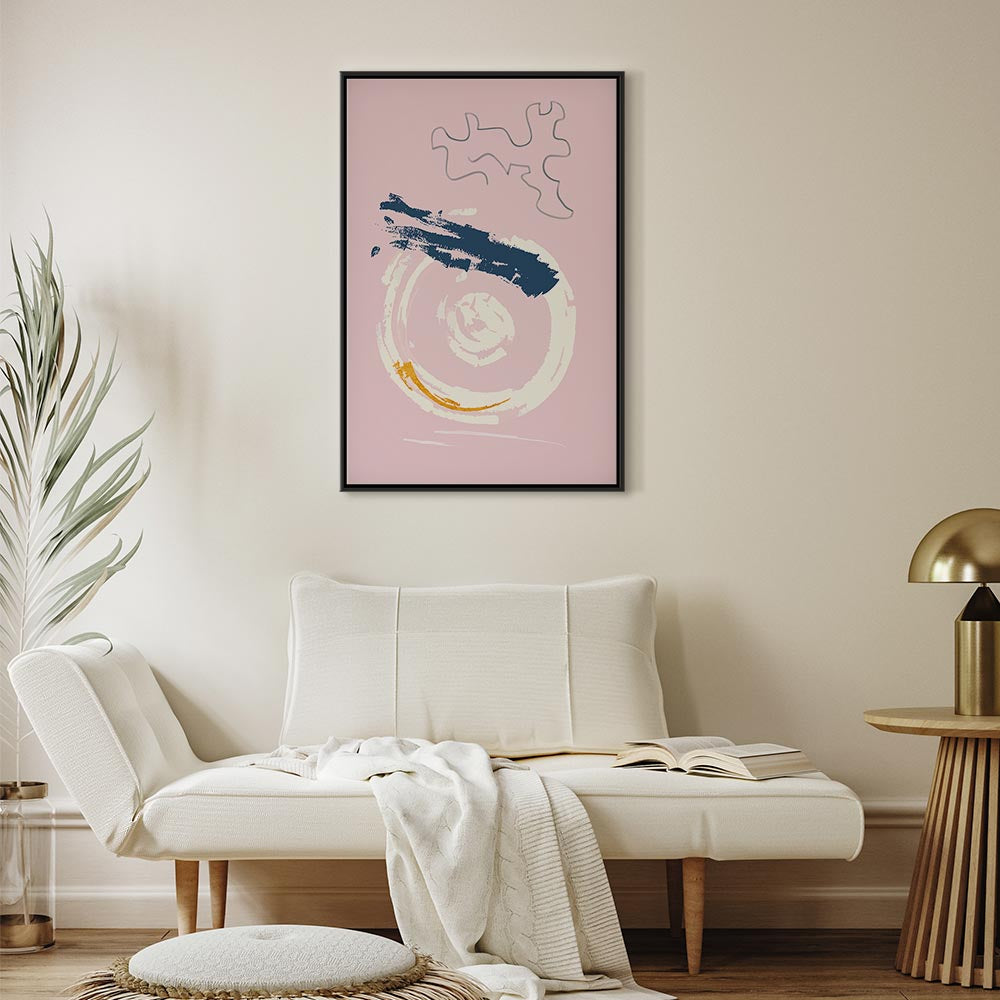 Pink Abstract Accent Vertical Canvas Print