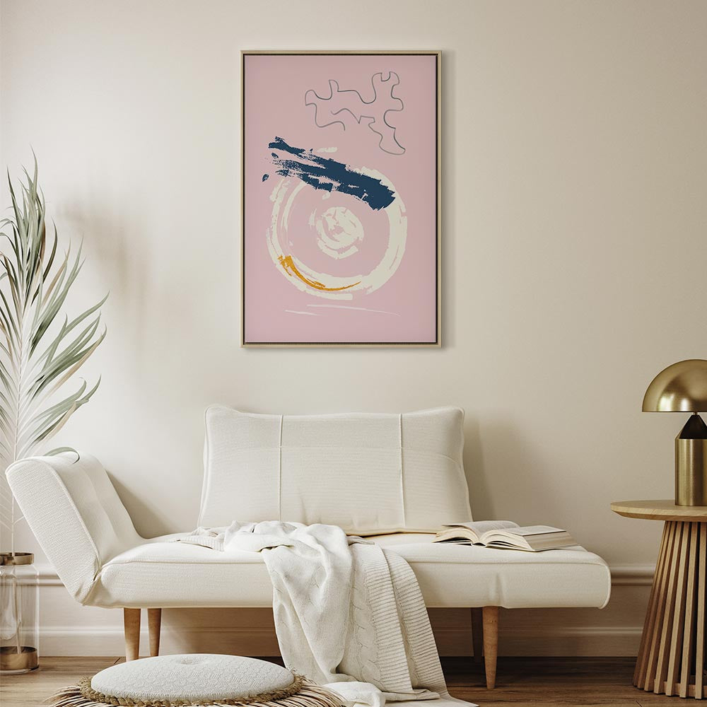 Pink Abstract Accent Vertical Canvas Print