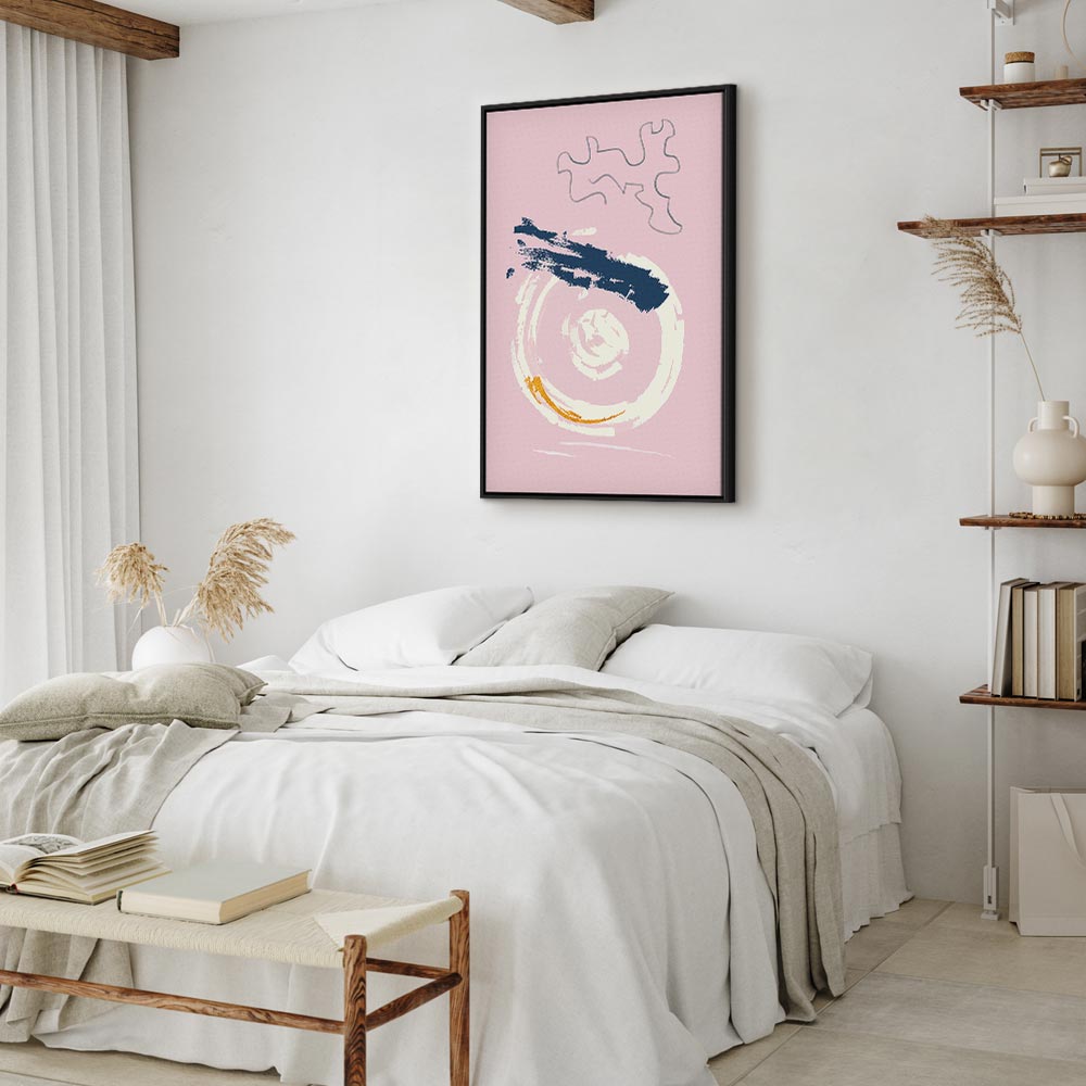 Pink Abstract Accent Vertical Canvas Print