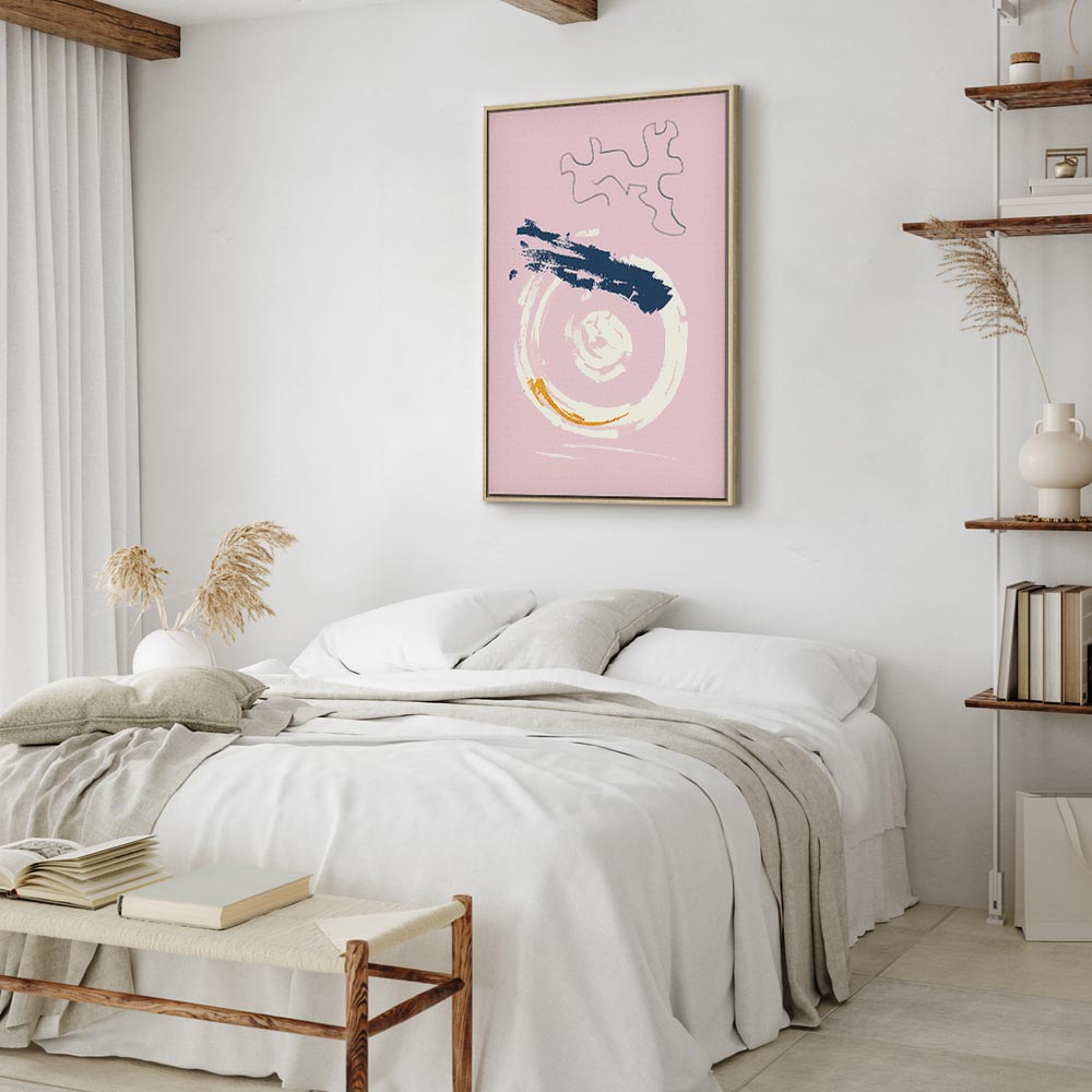 Pink Abstract Accent Vertical Canvas Print