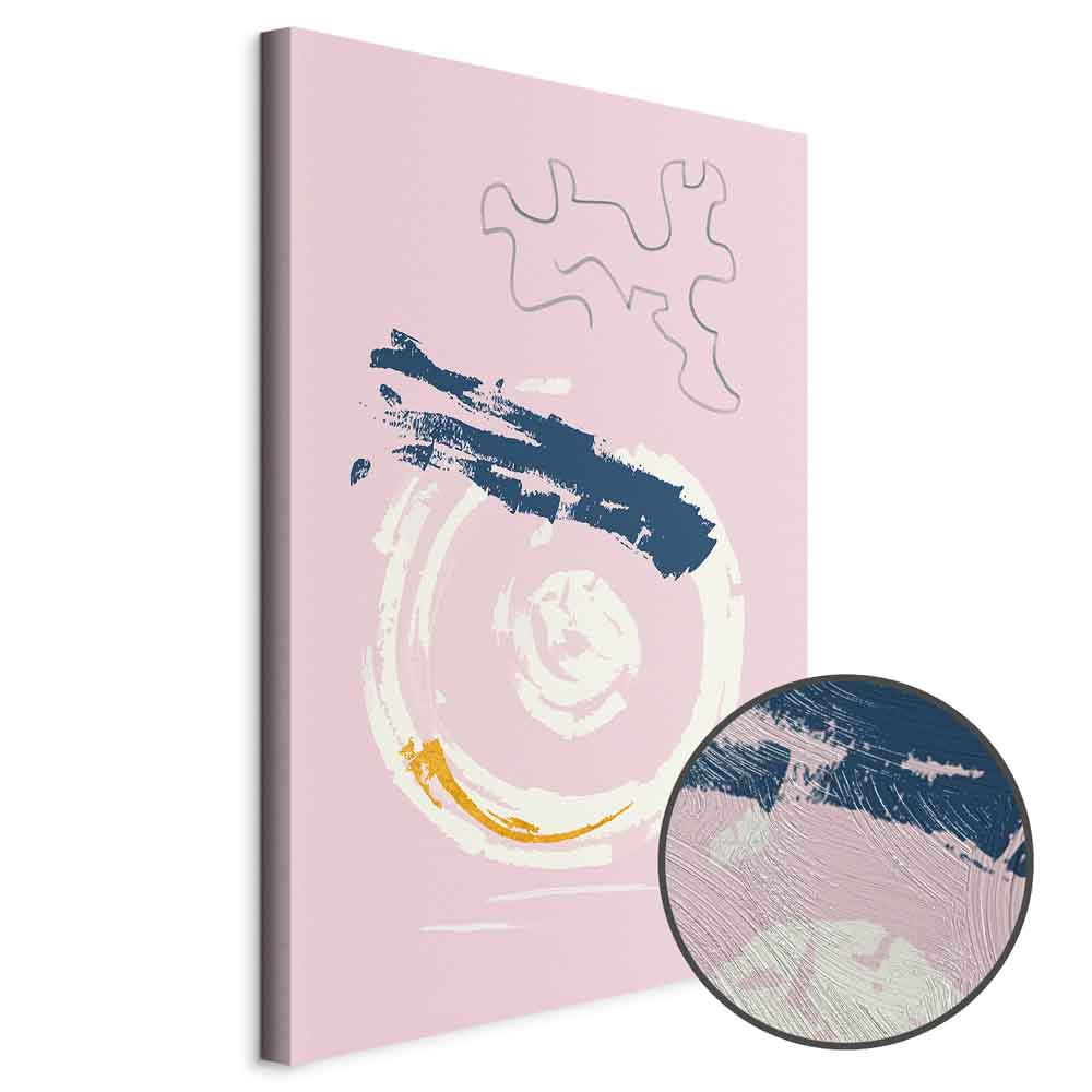 Pink Abstract Accent Vertical Canvas Print