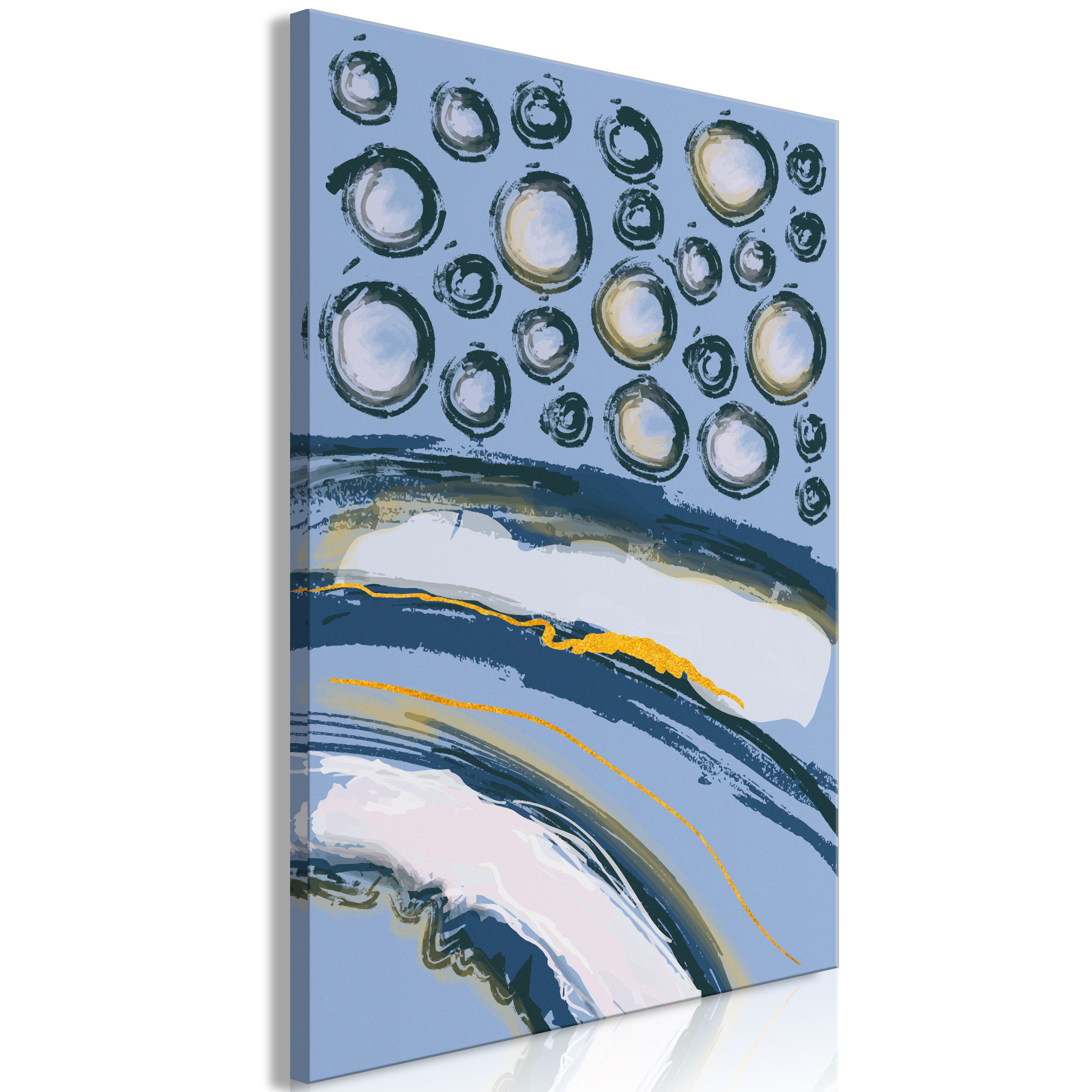 Rhythmic Auroras Vertical Canvas Print in Abstract Style