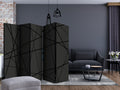 Dark Geometric Cubist 5-Panel Room Divider