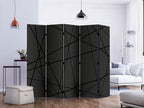 Dark Geometric Cubist 5-Panel Room Divider