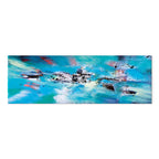 Abstract Winter Snow Fun Narrow Canvas Print