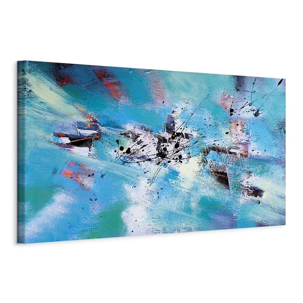 Abstract Winter Snow Fun Narrow Canvas Print