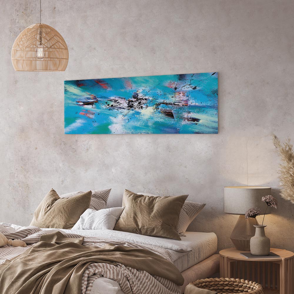 Abstract Winter Snow Fun Narrow Canvas Print