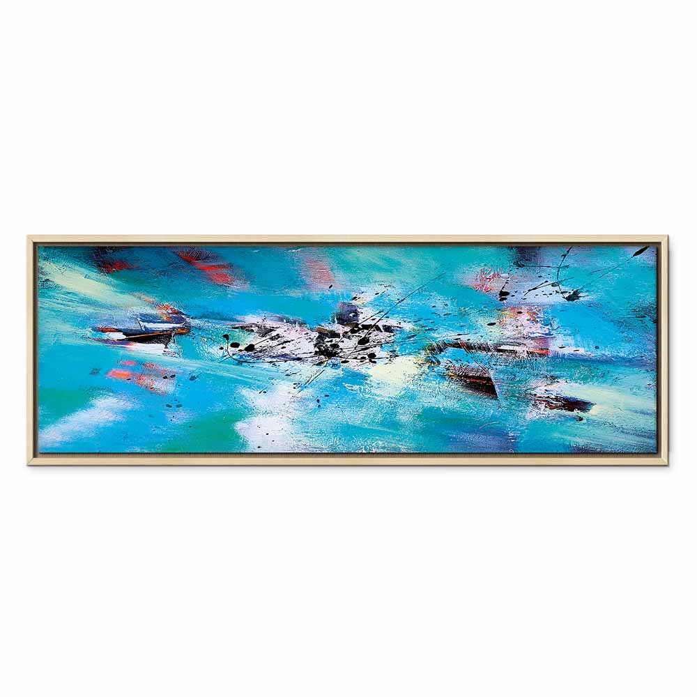 Abstract Winter Snow Fun Narrow Canvas Print