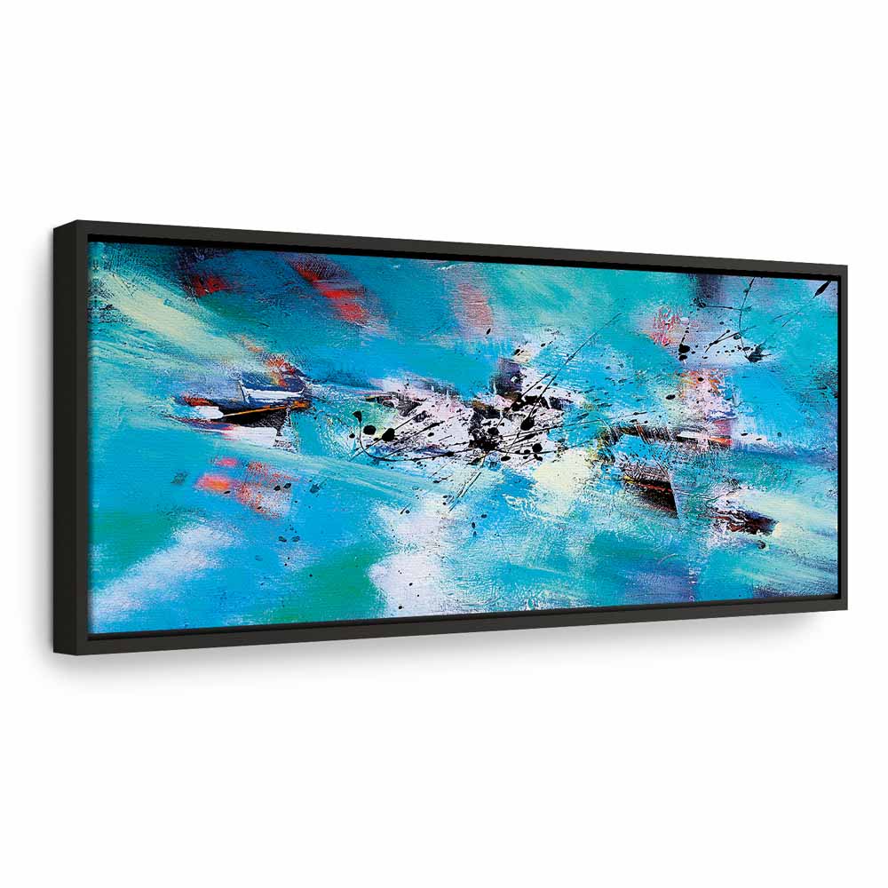 Abstract Winter Snow Fun Narrow Canvas Print