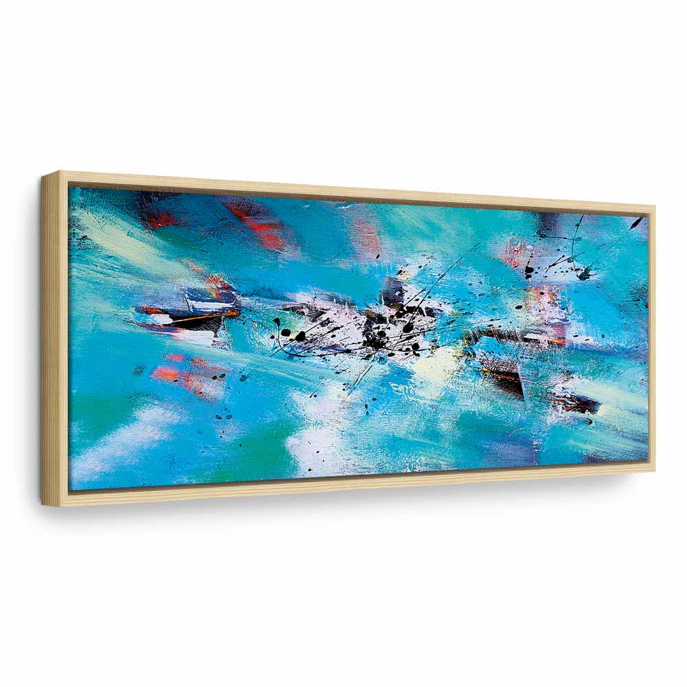 Abstract Winter Snow Fun Narrow Canvas Print