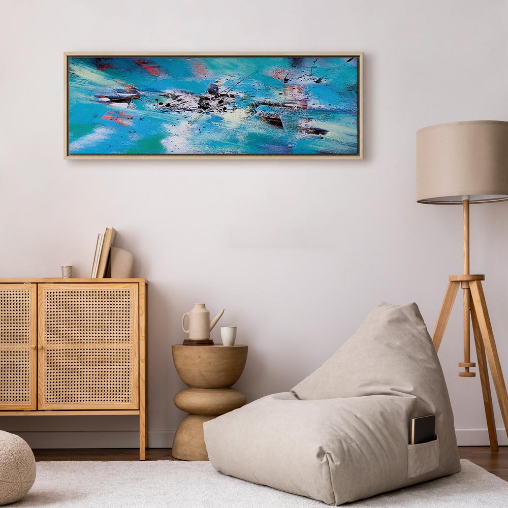 Abstract Winter Snow Fun Narrow Canvas Print