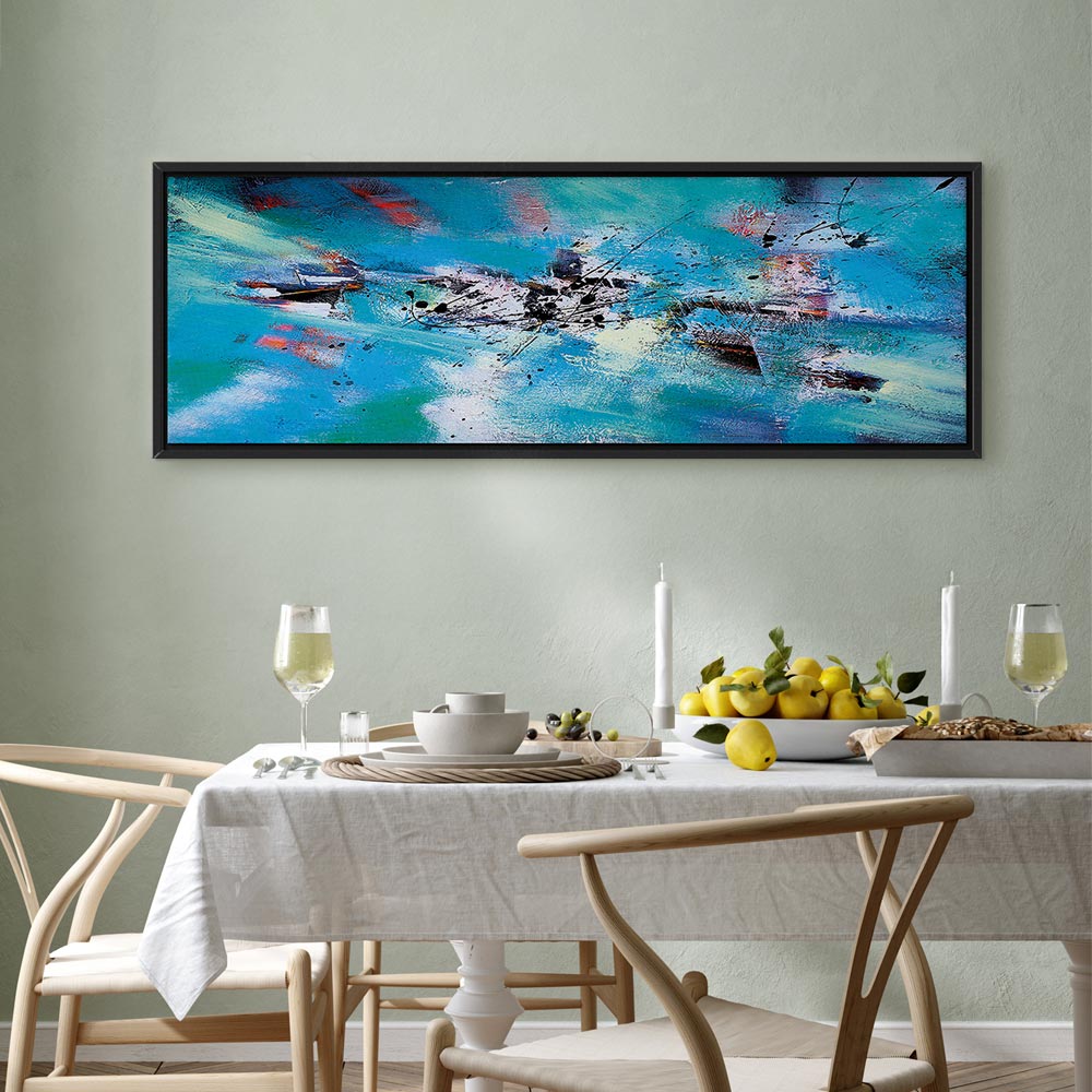 Abstract Winter Snow Fun Narrow Canvas Print