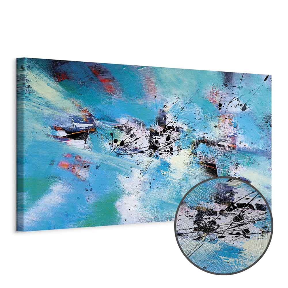 Abstract Winter Snow Fun Narrow Canvas Print