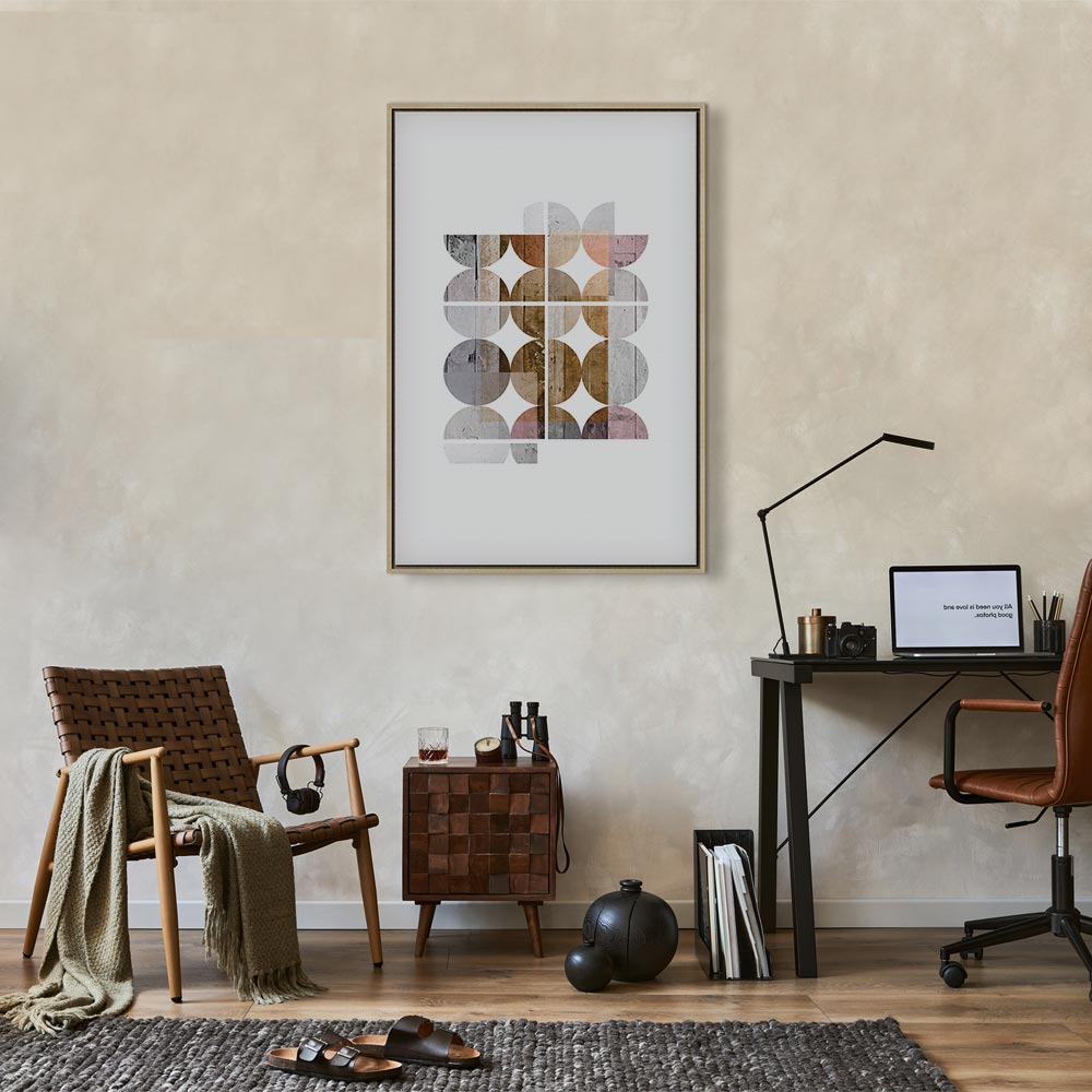 Harmonious Abstract Geometric Vertical Canvas Print