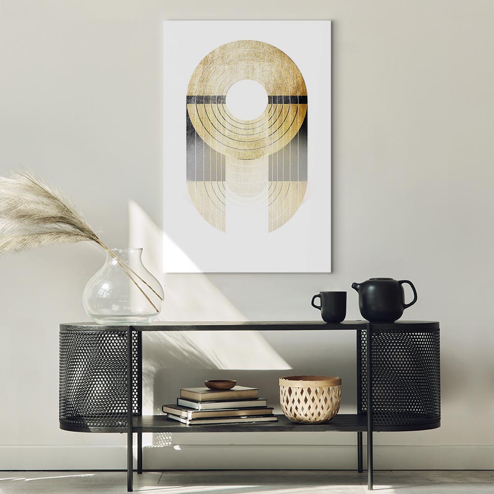 Abstract Gold Trophy Geometric Canvas Print