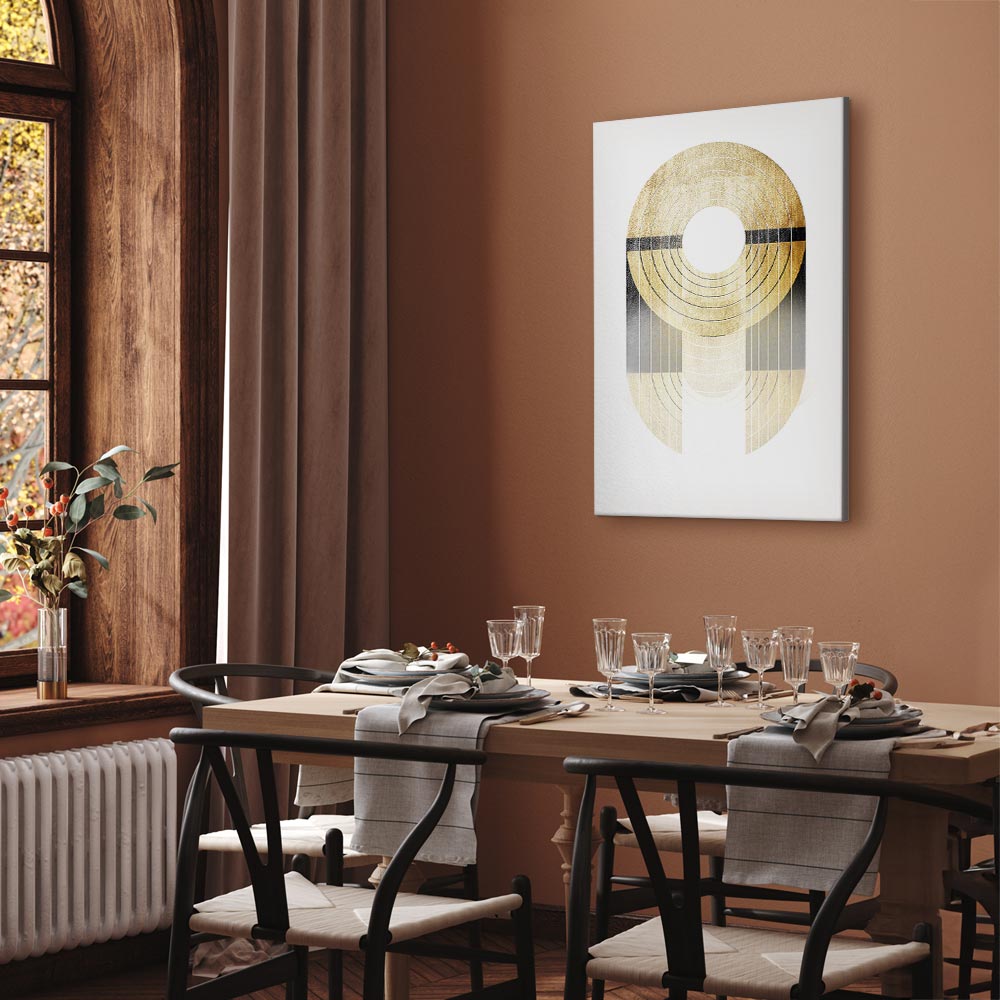 Abstract Gold Trophy Geometric Canvas Print