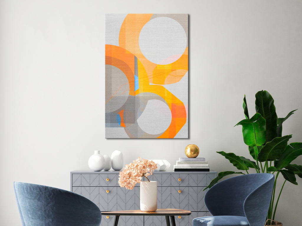 Multicolour Vertical Canvas Print with Abstract Design