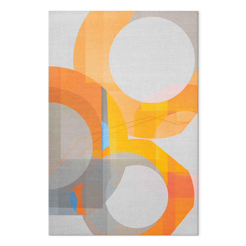 Multicolour Abstract Geometric Vertical Canvas Print