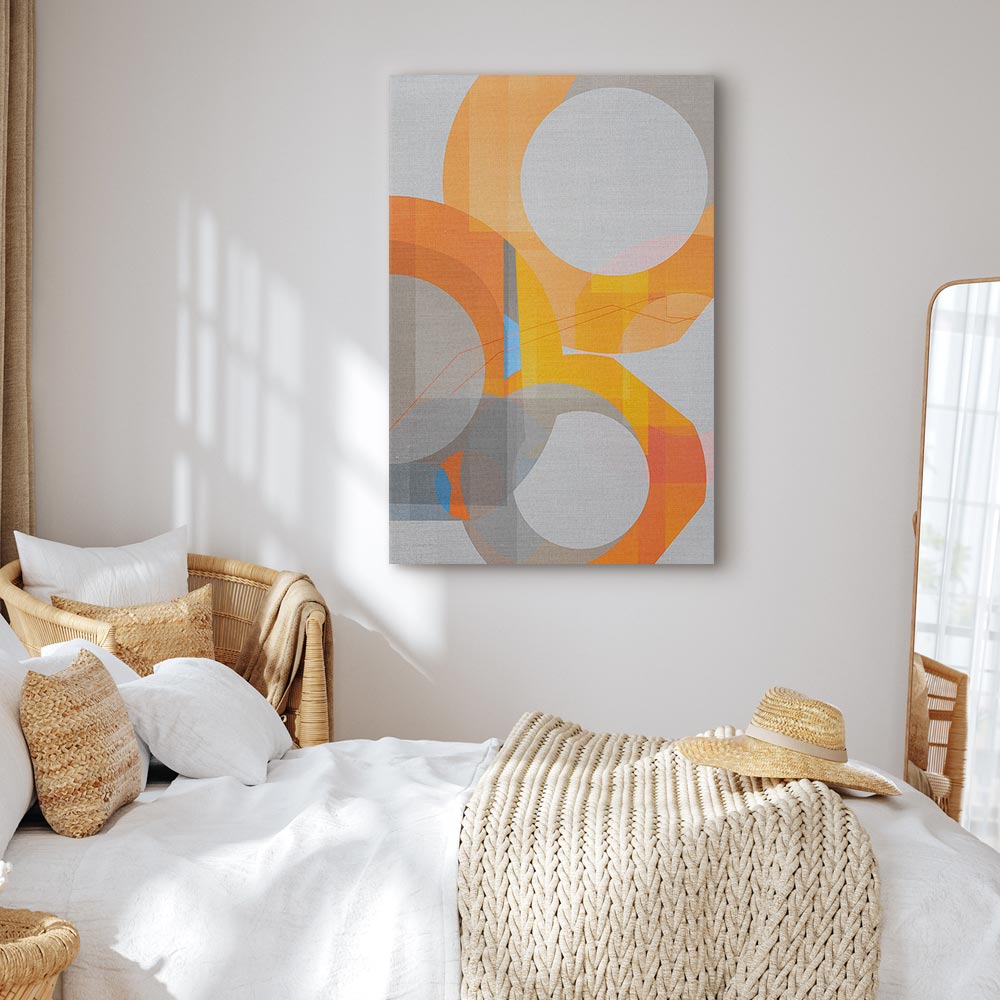 Multicolour Abstract Geometric Vertical Canvas Print